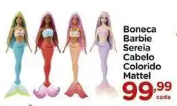 Carrefour Mattel - boneca barbie sereia cabelo colorido oferta