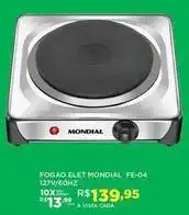 DB Supermercados Mondial - fogao elet fe-04 127v/60hz oferta