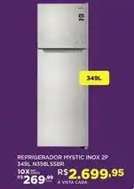 DB Supermercados Inox - refrigerador mystic 2p 349l n358lssbr oferta