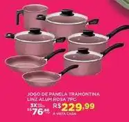 DB Supermercados Tramontina - jogo de panela linz rosa oferta