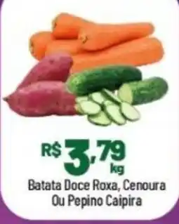 Supermercados Goes batata doce roxa, cenoura ou pepino caipira oferta