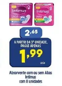 Arena Atacado Absorvente com ou sem Abas Intimus com 8 unidades oferta