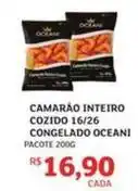 Assaí Atacadista Oceano - camarão inteiro cozido 16/26 congelado oceani oferta
