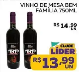 Lider Atacadista Vinho de mesa bem família oferta