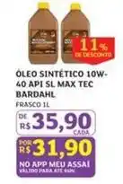 Assaí Atacadista Bardahl - óleo sintético 10w- 40 api sl max tec oferta