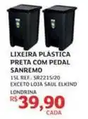 Assaí Atacadista Sanremo - lixeira plástica preta com pedal oferta