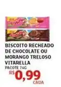 Assaí Atacadista Vitarella - biscoito recheado de chocolate ou morango treloso oferta