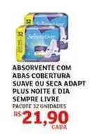 Assaí Atacadista Sempre livre - absorvente com abas cobertura suave ou seca adapt plus noite e dia oferta