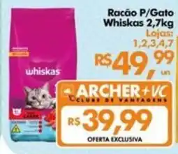 Supermercados Archer Ração P/Gato Whiskas oferta