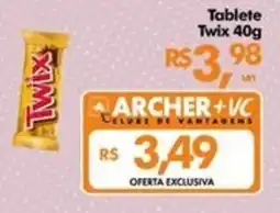 Supermercados Archer Tablete twix oferta