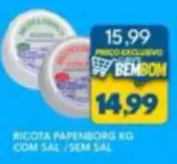 Rancho Bom Supermercados ricota papenborg kg oferta