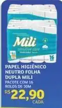 Assaí Atacadista Mili - papel higiênico neutro folha dupla oferta