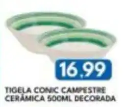 Rancho Bom Supermercados Tigela conic campestre cerâmica decorada oferta