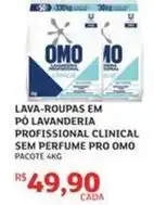 Assaí Atacadista Omo - lava-roupas em pó lavanderia profissional clinical sem perfume pro oferta