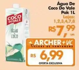 Supermercados Archer Água de coco do vale oferta