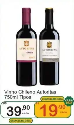 Giga Atacado Vinho Chileno Autoritas 750ml Tipos oferta
