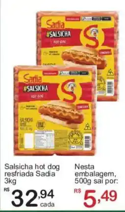 Giga Atacado Salsicha hot dog resfriada Sadia oferta