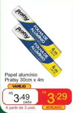 Giga Atacado Papel alumínio pratsy 30cm x 4m oferta
