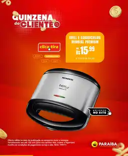 Armazém Paraíba grill e sanduicheira mondial premium oferta