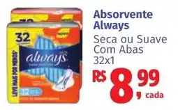 Camiño supermercados Absorvente always seca ou suave com abas oferta