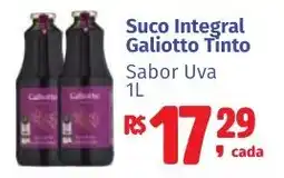 Camiño supermercados Suco integral galiotto tinto sabor uva oferta