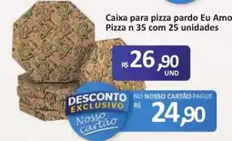 Paulistão Supermercados Caixa para pizza pardo Eu Amo oferta