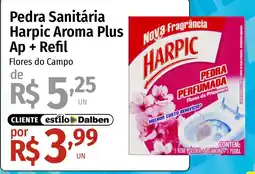 Supermercado Dalben Pedra Sanitária Harpic Aroma Plus Ap + Refil Flores do Campo oferta