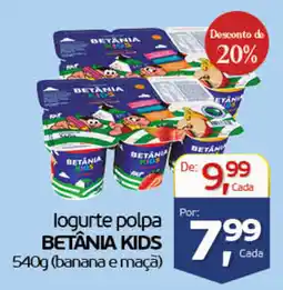 Cometa Supermercados logurte polpa betania kids oferta