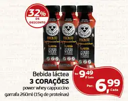 Cometa Supermercados Bebida láctea 3 corações power whey cappuccino oferta