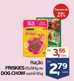 Cometa Supermercados Ração friskies 85/80g ou dog chow sachê 85g oferta