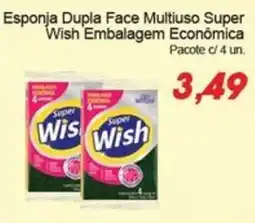 Villefort Atacadista Esponja dupla face multiuso super wish embalagem econômica oferta