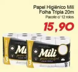 Villefort Atacadista Papel Higiênico Mili Folha Tripla 20m oferta