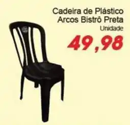 Villefort Atacadista Cadeira de Plástico Arcos Bistrô Preta oferta