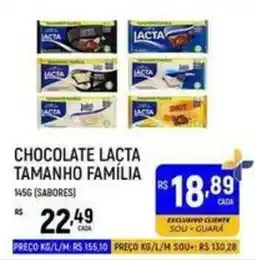 Supermercado Guará Chocolate lacta tamanho família oferta