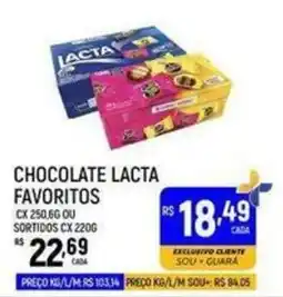 Supermercado Guará Chocolate lacta favoritos oferta