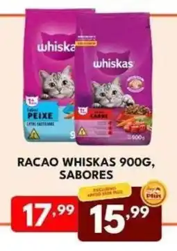 Rede Plus Supermercados Racao whiskas 900g, sabores oferta