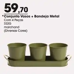 Zaffari Conjunto Vasos + Bandeja Metal oferta