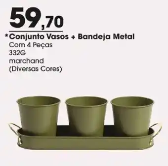 Conjunto Vasos + Bandeja Metal
