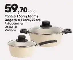 Zaffari Panela 16cm/18cm/ Caçarola 18cm/20cm Antiaderentes Essencial Multiflon oferta