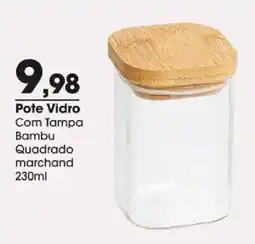Zaffari Pote vidro com tampa bambu quadrado marchand oferta