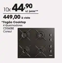 Zaffari Fogão Cooktop 4 Queimadores oferta