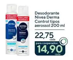 Drogaria Coop Desodorante nivea derma control tipos aerossol oferta