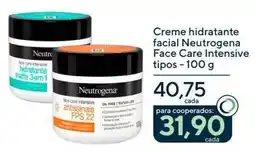 Drogaria Coop Creme hidratante facial Neutrogena Face Care Intensive tipos oferta