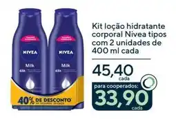 Drogaria Coop Kit loção hidratante corporal nivea tipos oferta