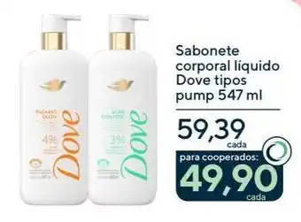 Drogaria Coop Sabonete liquido dove tipos pump oferta
