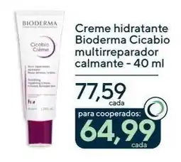Drogaria Coop Creme hidratante bioderma cicabio multirreparador calmante oferta