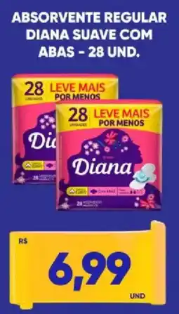 Tatico absorvente regular diana suave com abas oferta
