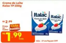Econômico Atacadão Creme de Leite Italac TP oferta