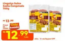 Econômico Atacadão Linguiça Suína Sadia Congelada oferta