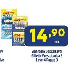 Aparelho Descartavel Gillette Prestobarba 3 Leve 4 Pague 3